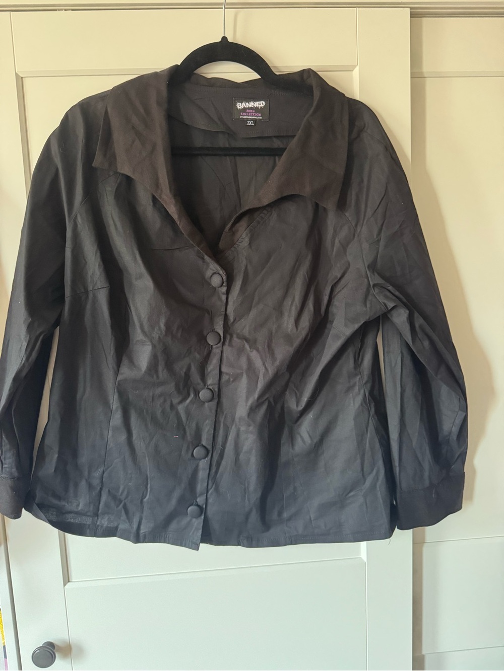 Banned Apparel Black Button-Front Women’s Top